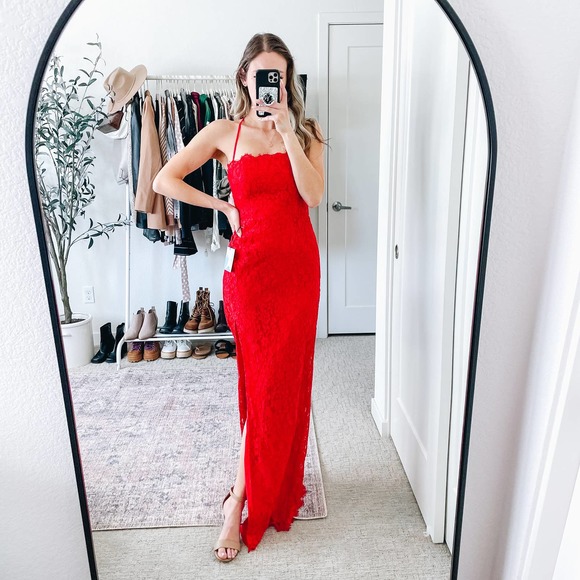 MAJORELLE Revolve Red Lace Dress - Picture 12 of 14